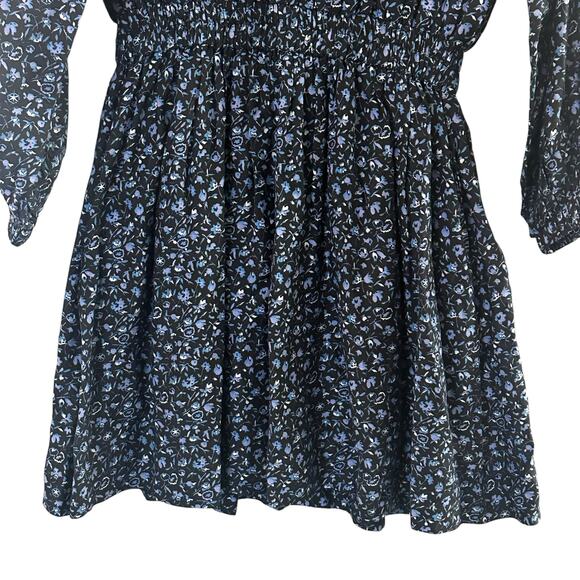 Apiece Apart Olga Mini Dress in Leafy Floral Black - Picture 6 of 7